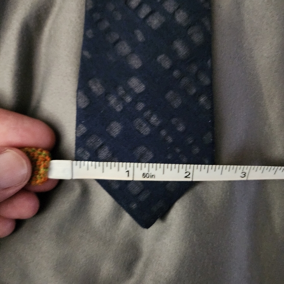 Marwood Blue Skinny Cotton Tie - Picture 5 of 10